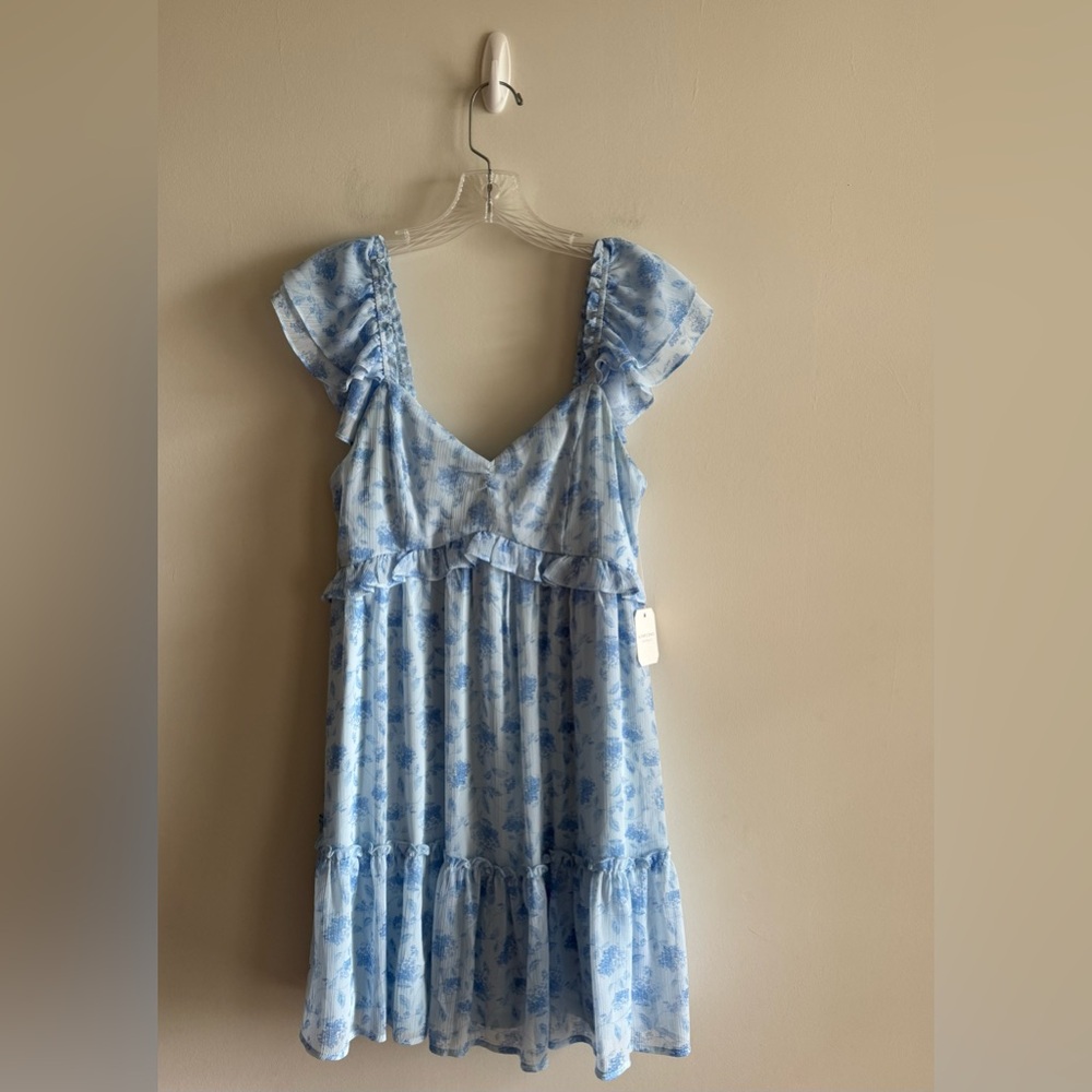NWT Altar'd State Bonny Blue Floral Ruffle Dress